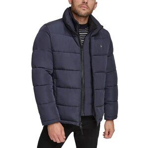 Calvin Klein Navy Blue Puffer Jacket Bib Detail S